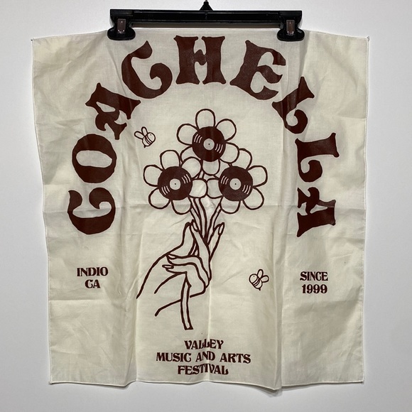 Coachella Accessories - NWOT Coachella Music Festival Record Flowers Bandana